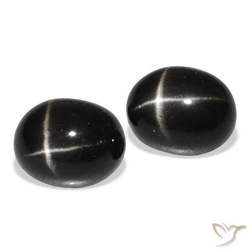 12.31 ct natürliche Schwarz Sterndiopsid-Edelsteine, Oval, Lichtundurchlässig