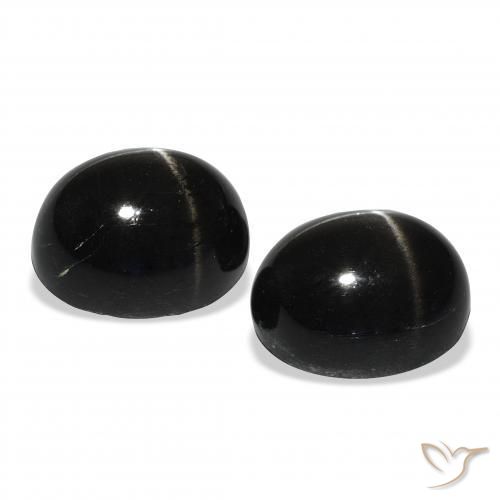 12.31 ct natürliche Schwarz Sterndiopsid-Edelsteine, Oval, Lichtundurchlässig