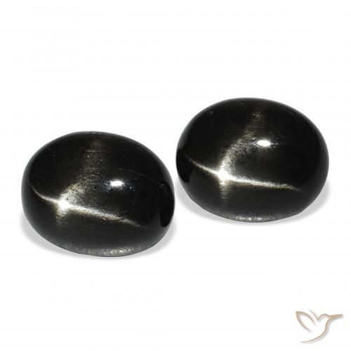 8.87 ct natürliche Schwarz Sterndiopsid-Edelsteine, Oval, Lichtundurchlässig