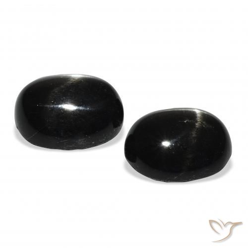8.87 ct natürliche Schwarz Sterndiopsid-Edelsteine, Oval, Lichtundurchlässig