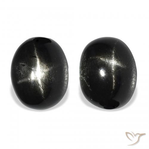 9.92ctw Natürlicher Schwarz Sterndiopsid, Oval, Lichtundurchlässig
