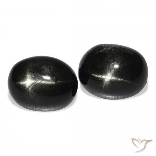9.92 ct natürliche Schwarz Sterndiopsid-Edelsteine, Oval, Lichtundurchlässig