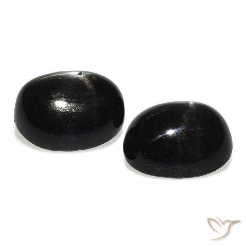 9.92 ct natürliche Schwarz Sterndiopsid-Edelsteine, Oval, Lichtundurchlässig