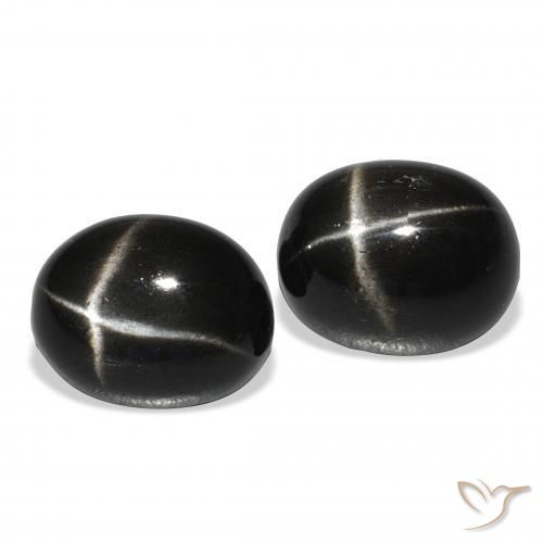 11.38 ct natürliche Schwarz Sterndiopsid-Edelsteine, Oval, Lichtundurchlässig