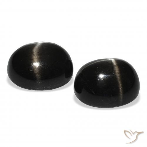 11.38 ct natürliche Schwarz Sterndiopsid-Edelsteine, Oval, Lichtundurchlässig
