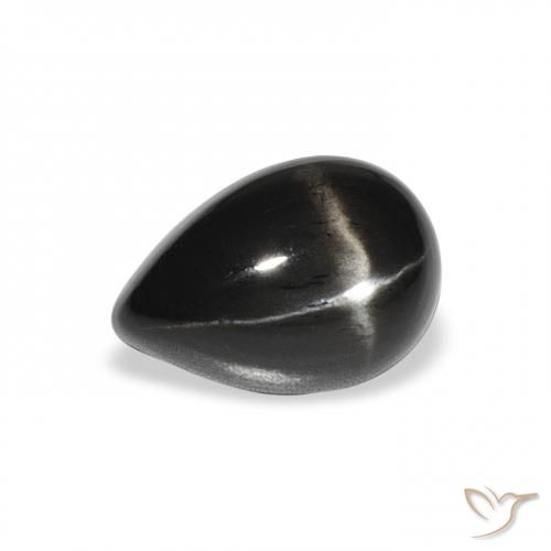 2.37ct Natürlicher Schwarz Sterndiopsid, Birnenform, Lichtundurchlässig