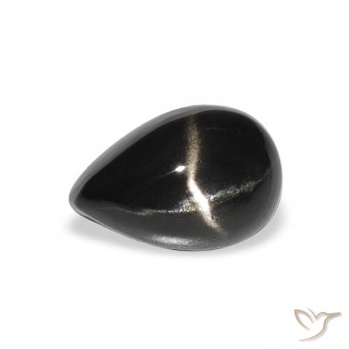 2.63ct Natürlicher Schwarz Sterndiopsid, Birnenform, Lichtundurchlässig