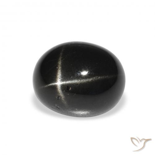 9,17 ctw natürlicher Schwarz Sterndiopsid, Oval, Lichtundurchlässig