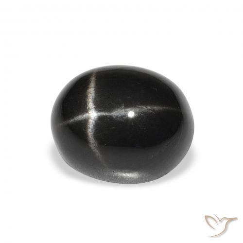 9,17 ctw natürlicher Schwarz Sterndiopsid, Oval, Lichtundurchlässig
