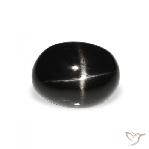 1.44ct Schwarz Sterndiopsid, Oval, Lichtundurchlässig
