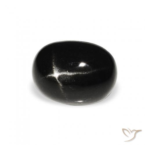9,17 ctw natürlicher Schwarz Sterndiopsid, Oval, Lichtundurchlässig
