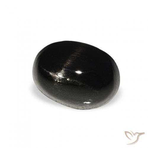 9,17 ctw natürlicher Schwarz Sterndiopsid, Oval, Lichtundurchlässig