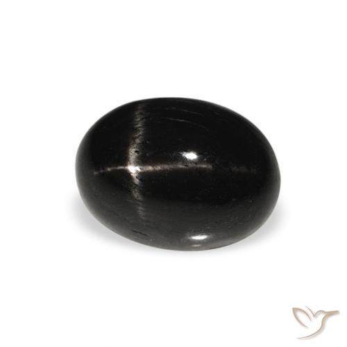 9,17 ctw natürlicher Schwarz Sterndiopsid, Oval, Lichtundurchlässig