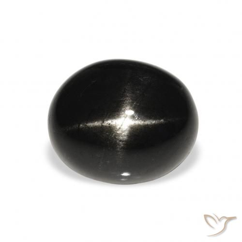 5.45ct Natürlicher Schwarz Sterndiopsid, Oval, Lichtundurchlässig