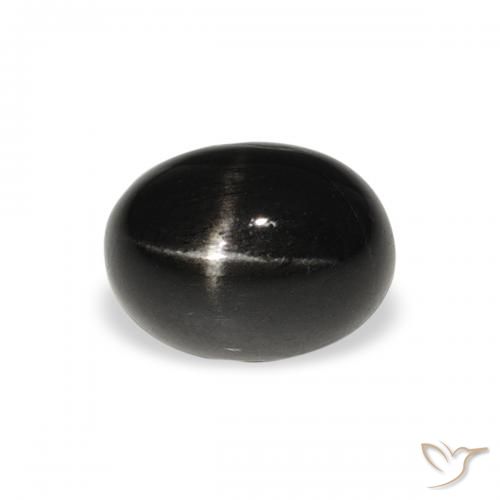 2.11ct Natürlicher Schwarz Sterndiopsid, Oval, Lichtundurchlässig