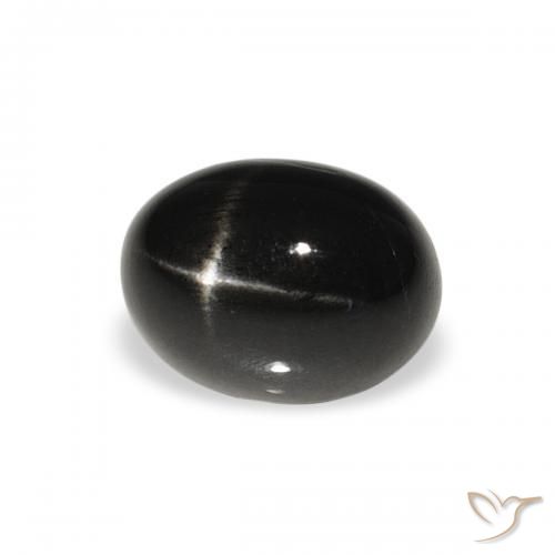9,17 ctw natürlicher Schwarz Sterndiopsid, Oval, Lichtundurchlässig