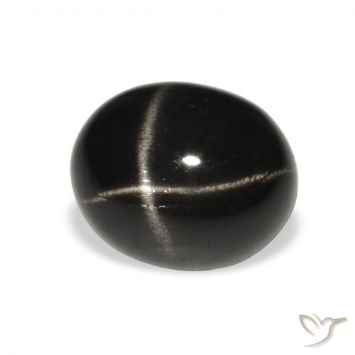 9,17 ctw natürlicher Schwarz Sterndiopsid, Oval, Lichtundurchlässig