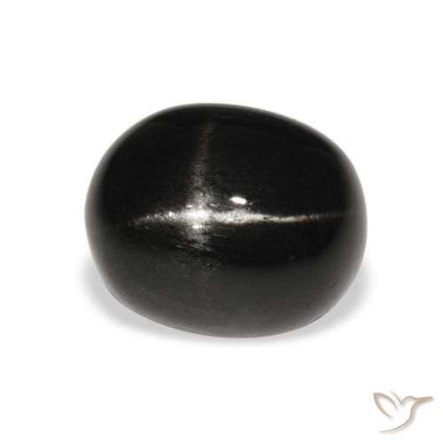 9,17 ctw natürlicher Schwarz Sterndiopsid, Oval, Lichtundurchlässig
