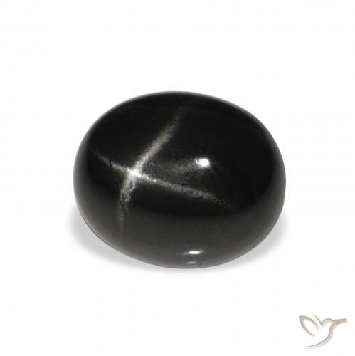 9,17 ctw natürlicher Schwarz Sterndiopsid, Oval, Lichtundurchlässig