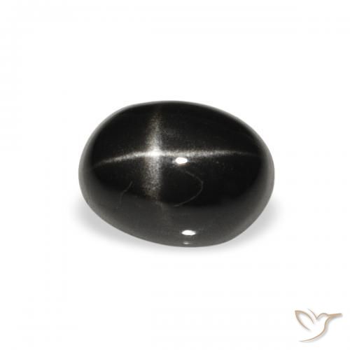 9,17 ctw natürlicher Schwarz Sterndiopsid, Oval, Lichtundurchlässig