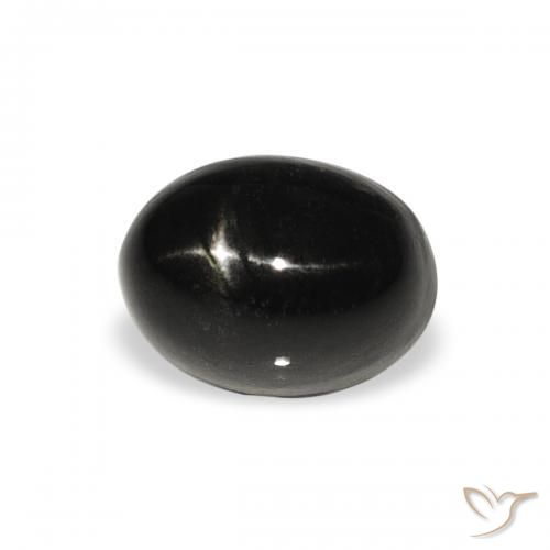 9,17 ctw natürlicher Schwarz Sterndiopsid, Oval, Lichtundurchlässig