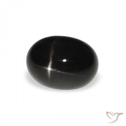 9,17 ctw natürlicher Schwarz Sterndiopsid, Oval, Lichtundurchlässig