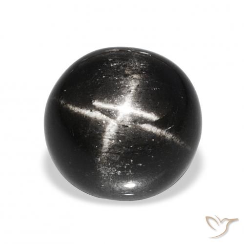 11.26ct Schwarz Sterndiopsid, Runden, Lichtundurchlässig