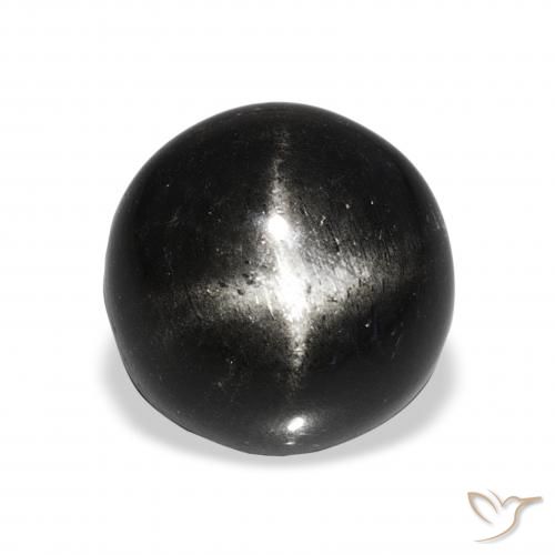 11.09ct Schwarz Sterndiopsid, Runden, Lichtundurchlässig