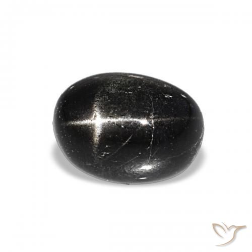 9,17 ctw natürlicher Schwarz Sterndiopsid, Oval, Lichtundurchlässig