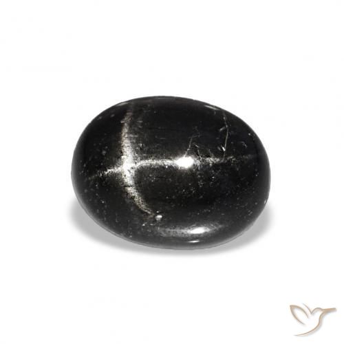 9,17 ctw natürlicher Schwarz Sterndiopsid, Oval, Lichtundurchlässig
