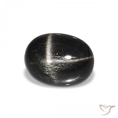 9,17 ctw natürlicher Schwarz Sterndiopsid, Oval, Lichtundurchlässig