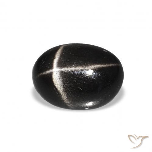 9,17 ctw natürlicher Schwarz Sterndiopsid, Oval, Lichtundurchlässig