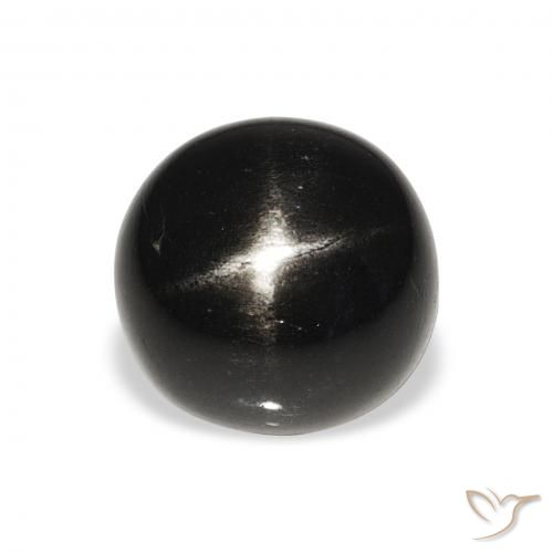 7.54ct Natürlicher Schwarz Sterndiopsid, Runden, Lichtundurchlässig