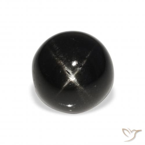 8.51ct Natürlicher Schwarz Sterndiopsid, Runden, Lichtundurchlässig
