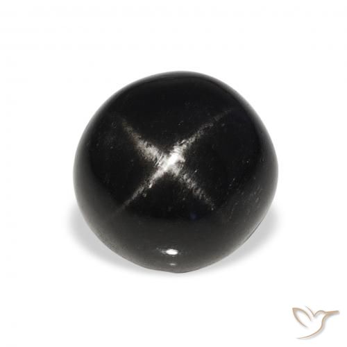 7.35ct Natürlicher Schwarz Sterndiopsid, Runden, Lichtundurchlässig