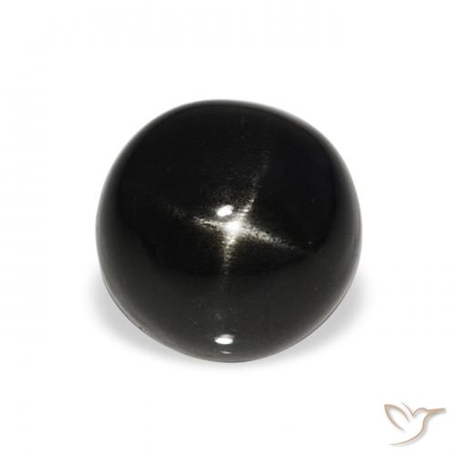 4.27ct Natürlicher Schwarz Sterndiopsid, Runden, Lichtundurchlässig