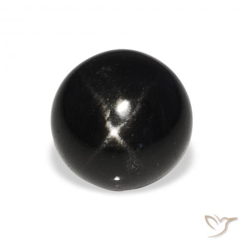 7.08ct Natürlicher Schwarz Sterndiopsid, Runden, Lichtundurchlässig