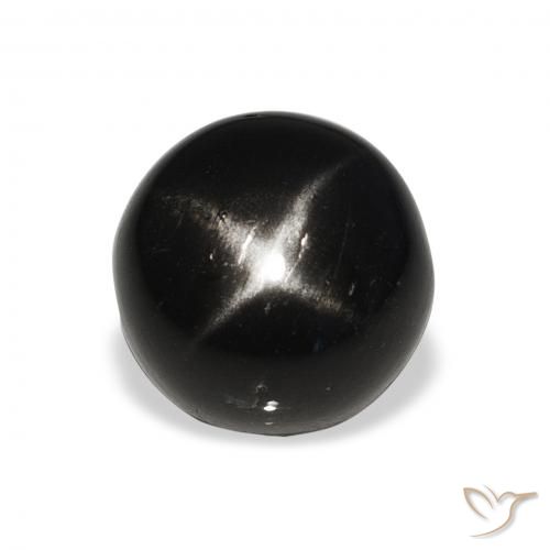 8.09ct Natürlicher Schwarz Sterndiopsid, Runden, Lichtundurchlässig