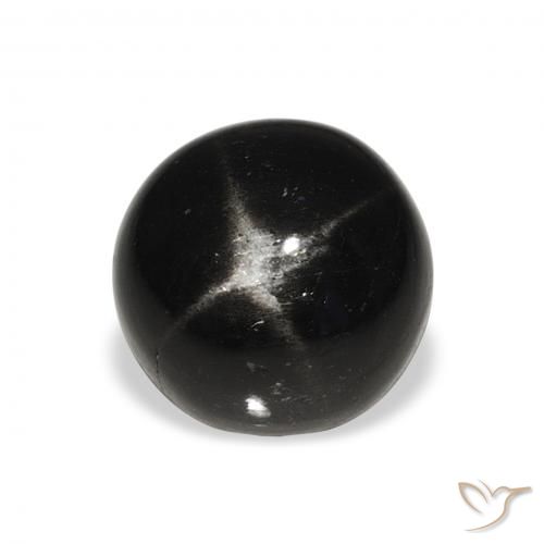 7.23ct Natürlicher Schwarz Sterndiopsid, Runden, Lichtundurchlässig