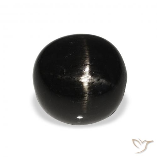 6.00ct Natürlicher Schwarz Sterndiopsid, Runden, Lichtundurchlässig