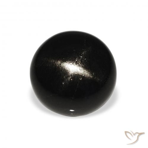 6.07ct Natürlicher Schwarz Sterndiopsid, Runden, Lichtundurchlässig
