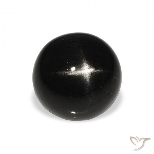 7.07ct Natürlicher Schwarz Sterndiopsid, Runden, Lichtundurchlässig