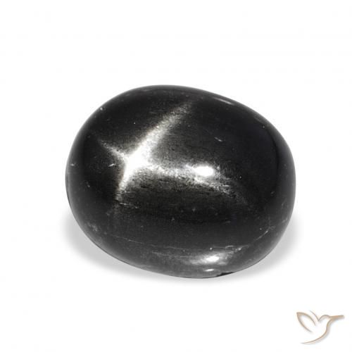 9,17 ctw natürlicher Schwarz Sterndiopsid, Oval, Lichtundurchlässig