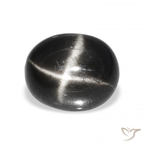 6.48ct Schwarz Sterndiopsid, Oval, Lichtundurchlässig