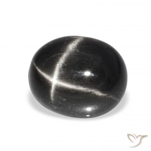 9,17 ctw natürlicher Schwarz Sterndiopsid, Oval, Lichtundurchlässig