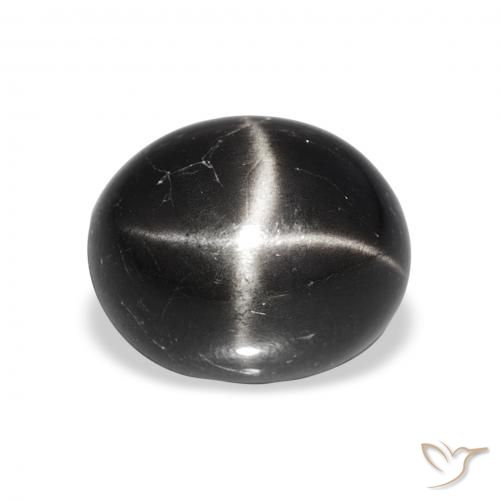 6.78ct Schwarz Sterndiopsid, Oval, Lichtundurchlässig
