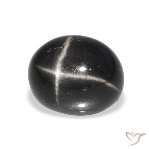 9,17 ctw natürlicher Schwarz Sterndiopsid, Oval, Lichtundurchlässig