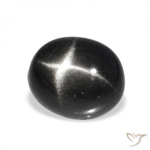 9,17 ctw natürlicher Schwarz Sterndiopsid, Oval, Lichtundurchlässig
