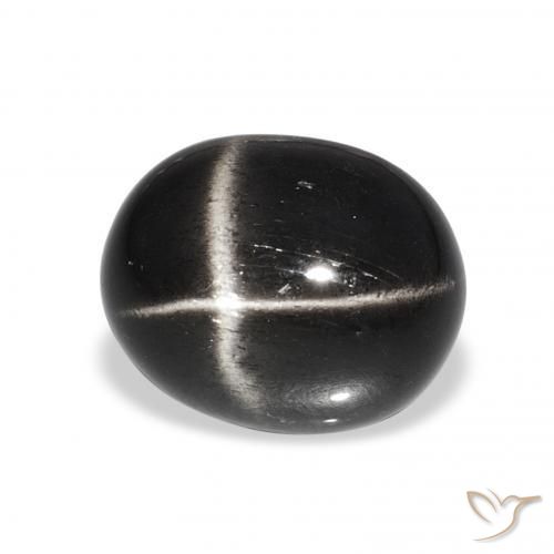 9,17 ctw natürlicher Schwarz Sterndiopsid, Oval, Lichtundurchlässig