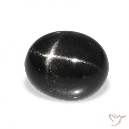 9,17 ctw natürlicher Schwarz Sterndiopsid, Oval, Lichtundurchlässig
